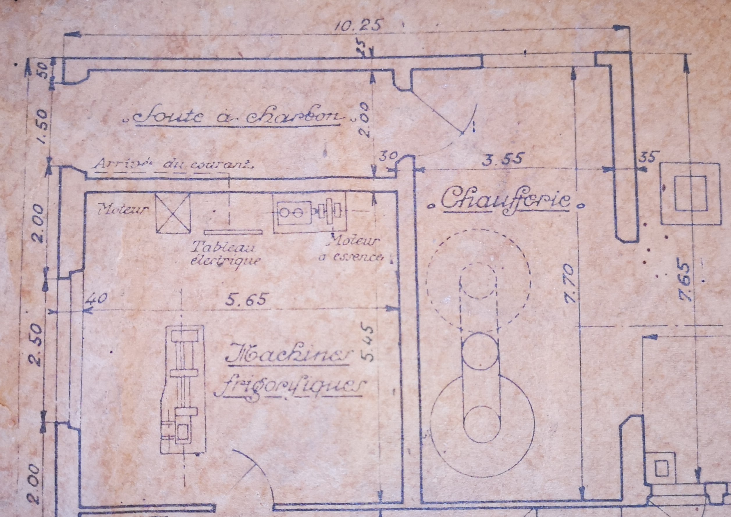 plan ancien atelier Leyment - Laiterie la Côtière